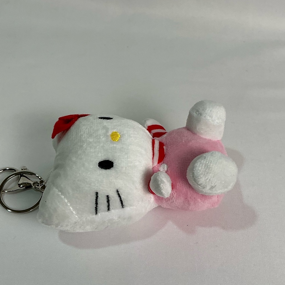 Hello Kitty Plush Keychain Toy - Pink and Red Sanrio New - Picture 2 of 5